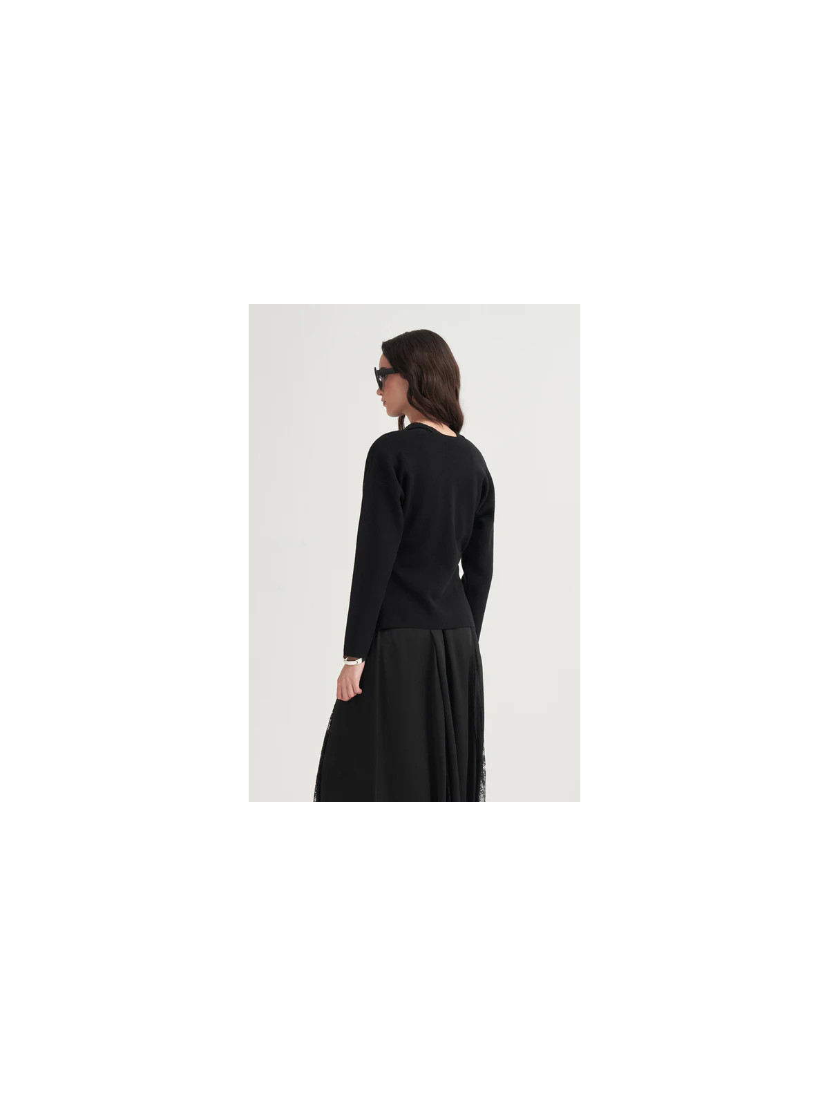 Gebreid vest met V-hals
