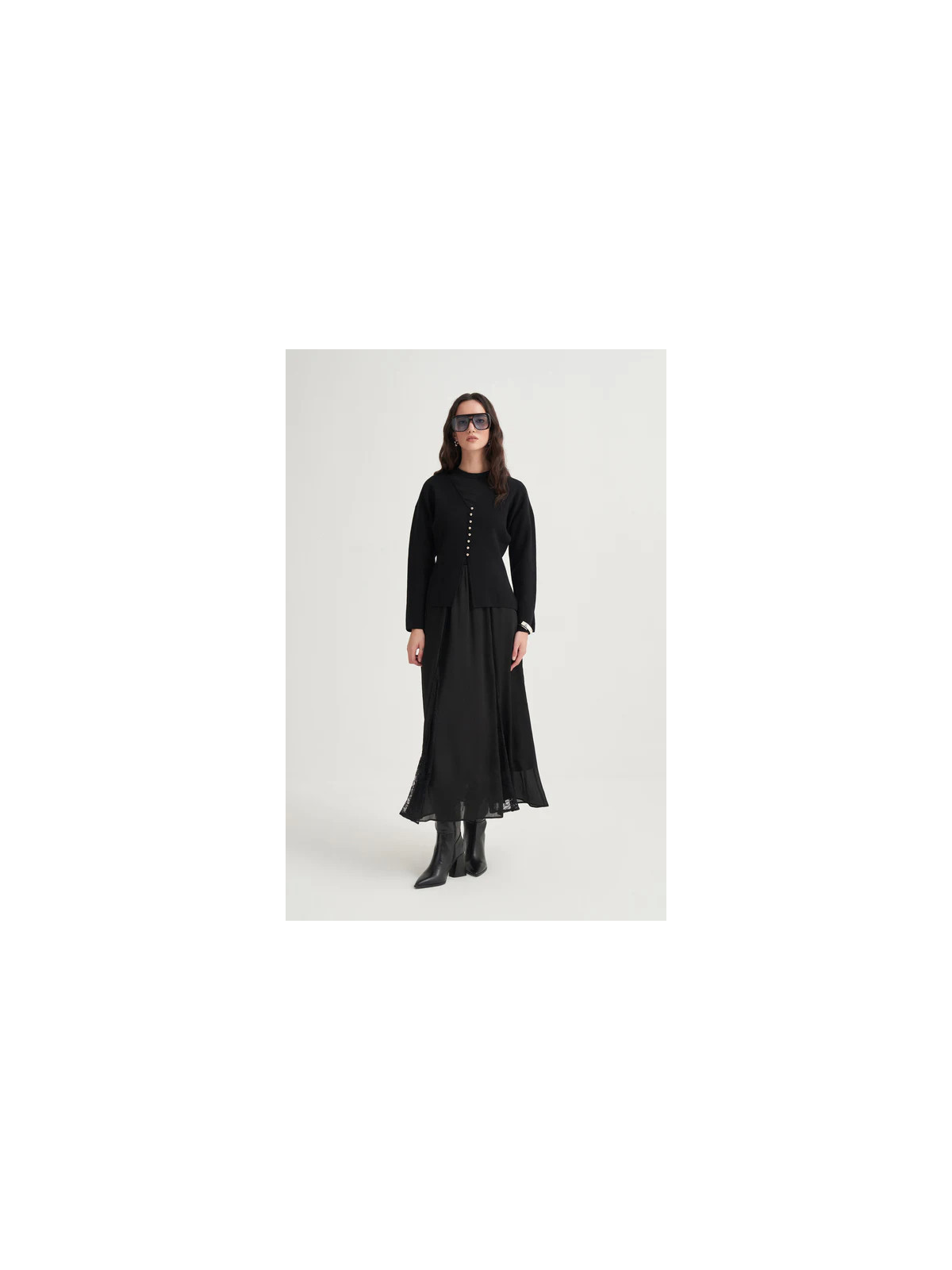 Gebreid vest met V-hals