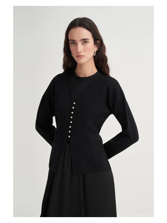 Gebreid vest met V-hals