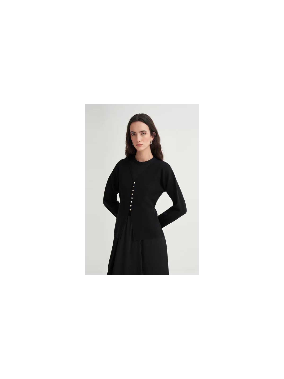 Gebreid vest met V-hals