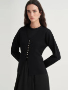 Gebreid vest met V-hals