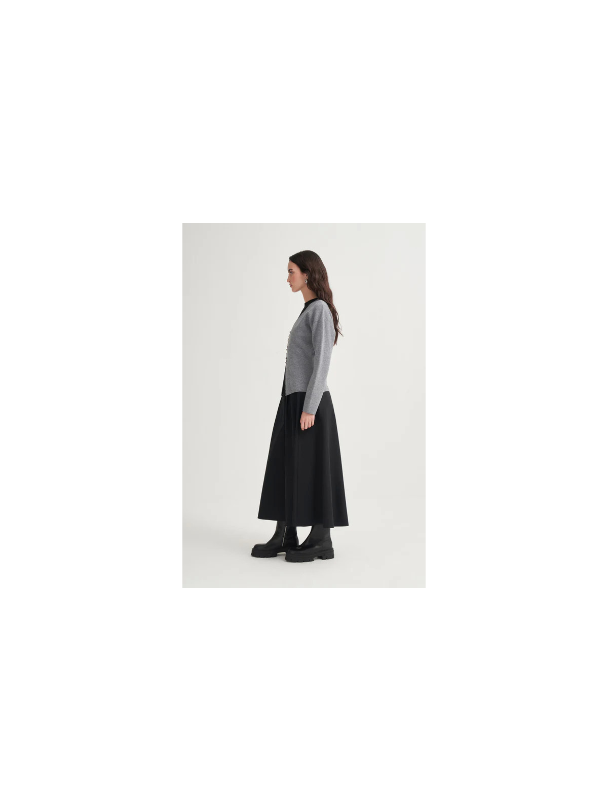 Gebreid vest met V-hals