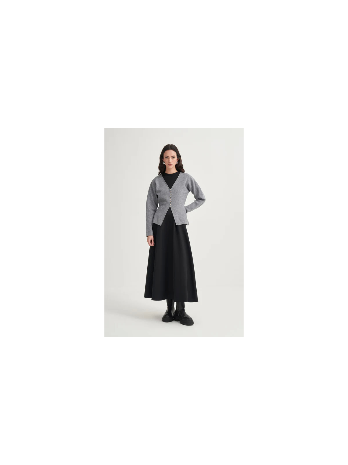 Gebreid vest met V-hals