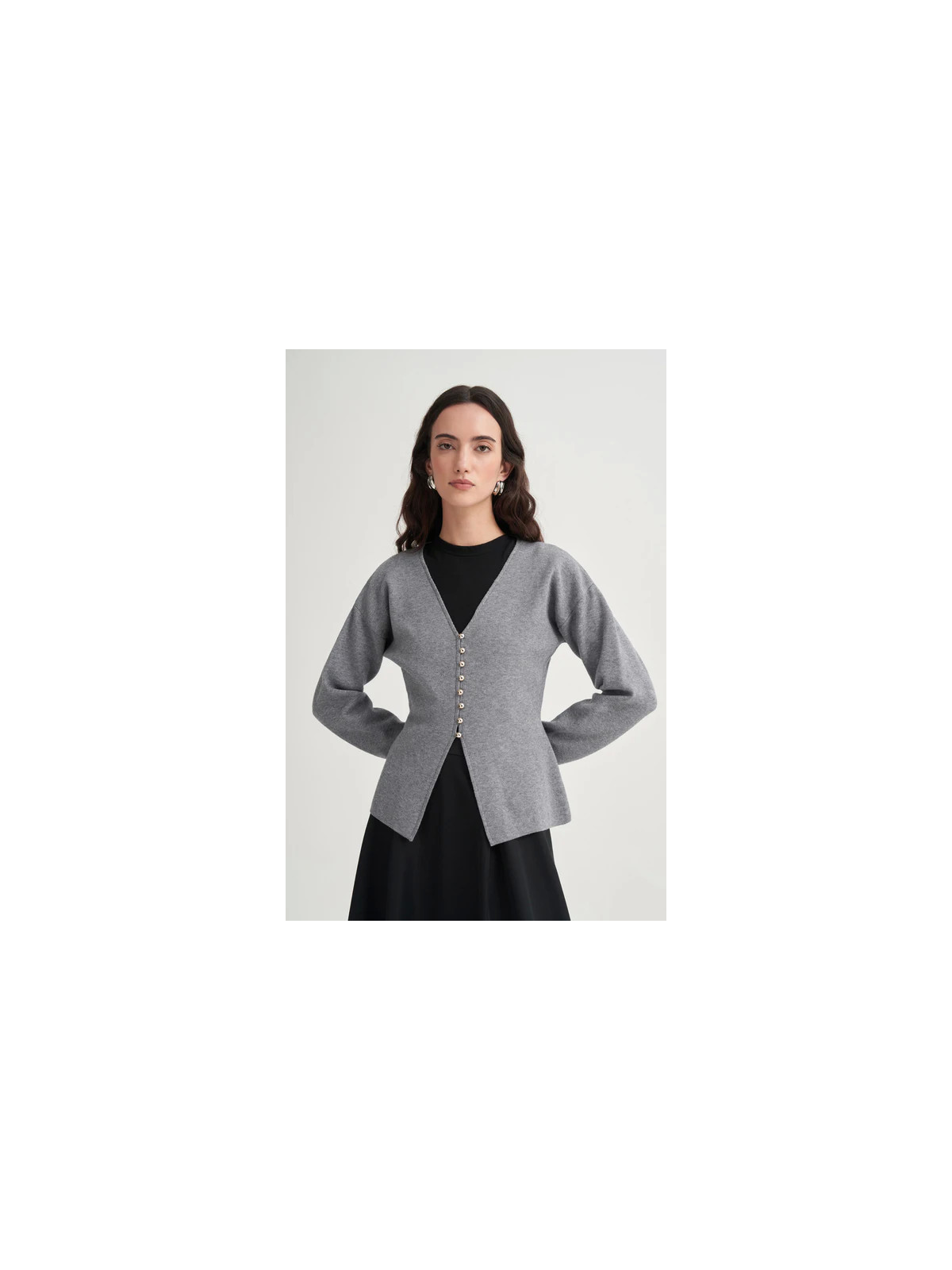 Gebreid vest met V-hals