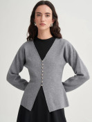 Gebreid vest met V-hals