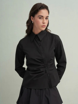 Vesna Design kort shirt met plooien