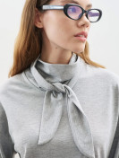 Manuka blouse mat hoge hals en striksluiting