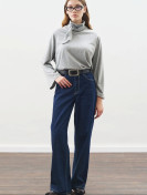 Manuka blouse mat hoge hals en striksluiting