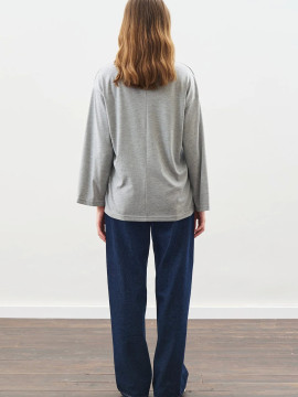 Manuka blouse mat hoge hals en striksluiting