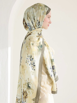 Fresh Scarfs peony harmony taupe