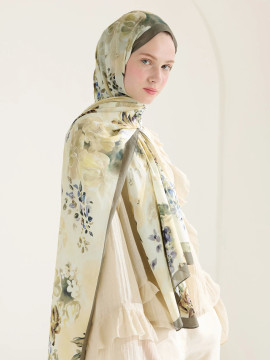 Fresh Scarfs peony harmony taupe