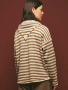 Gestreept vest met sjaaldetails, beige