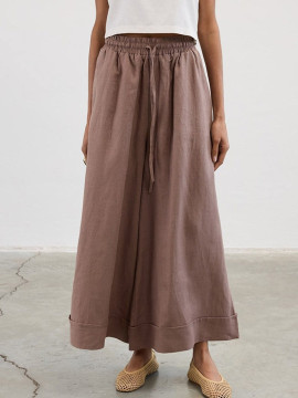 Minikterzi linen crisscross buttoned shirt and trousers