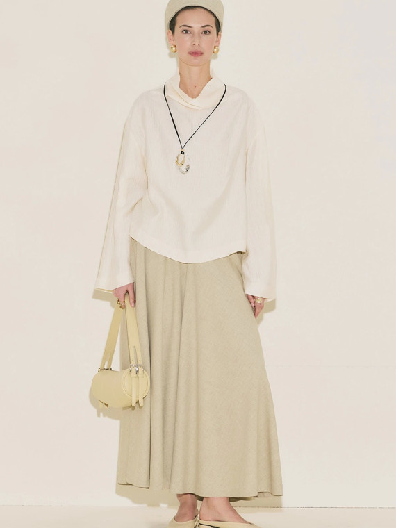 Manuka Gestructureerde capeblouse