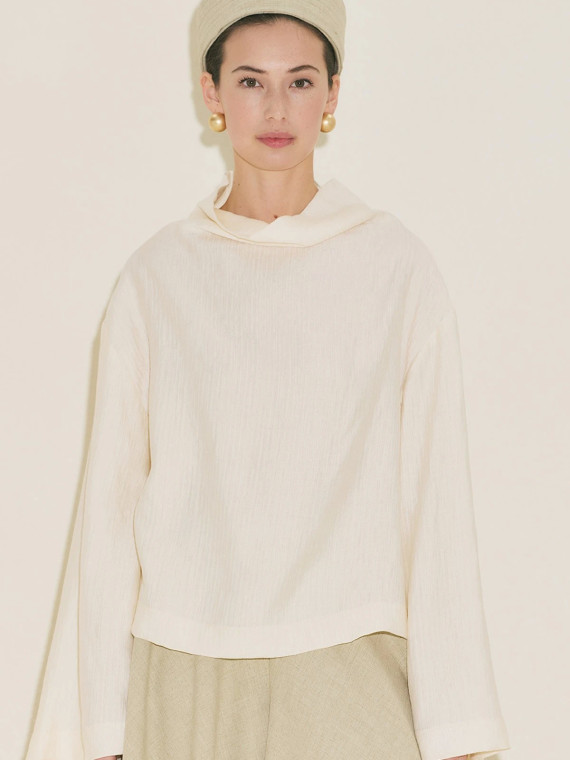 Manuka Gestructureerde capeblouse