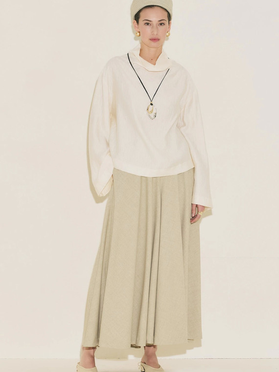 Manuka Gestructureerde capeblouse