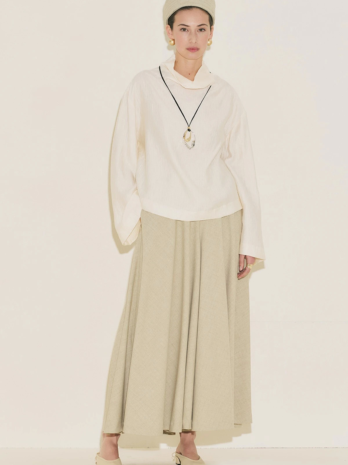 Manuka Gestructureerde capeblouse