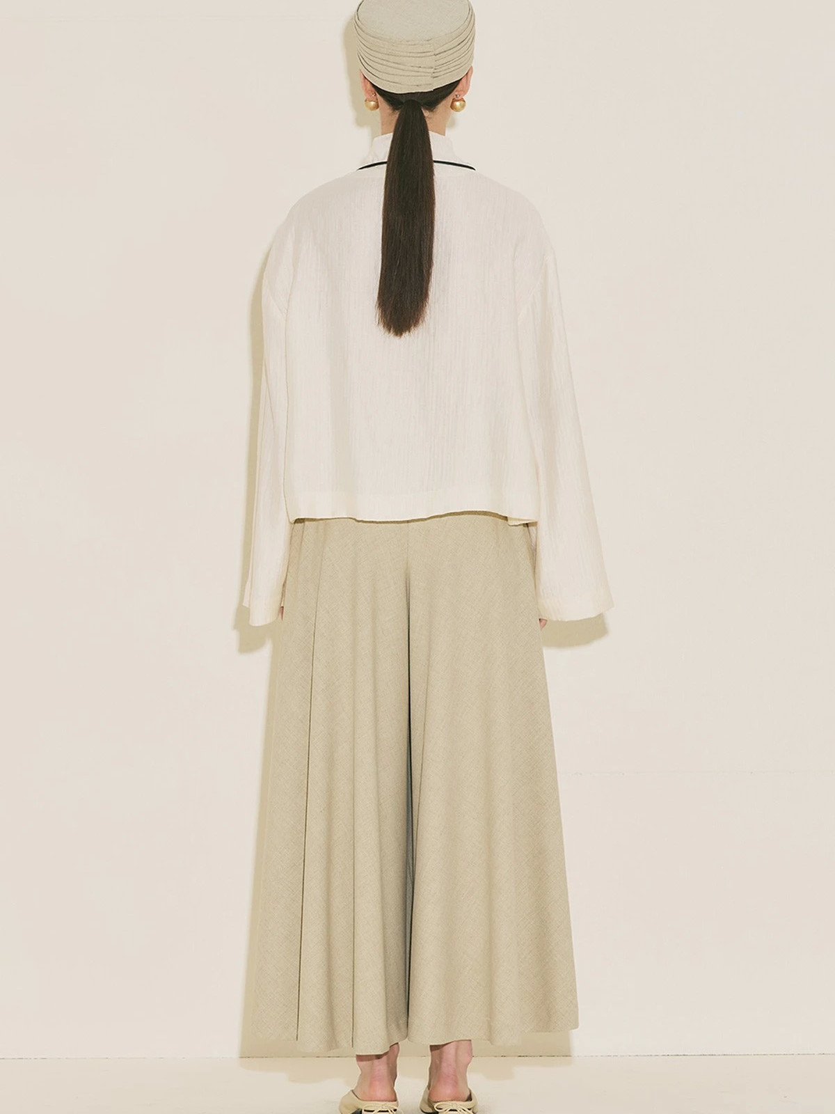 Manuka Gestructureerde capeblouse