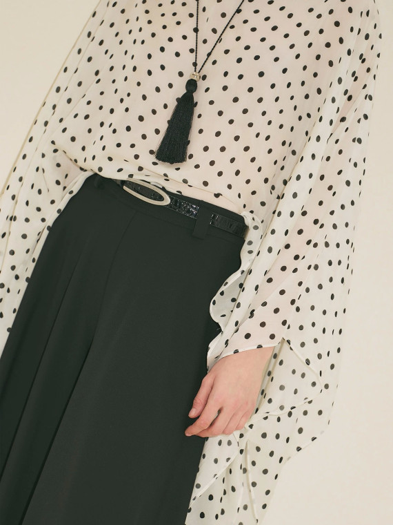 Manuka Sjaalblouse met gedetailleerd patroon en dierenprint