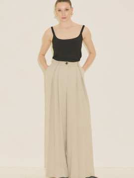 TANSY PİLELİ PANTOLON BEJ