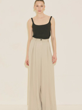 TANSY PLEATED PANTS BEIGE