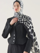Fresh Scarfs Rami hijab met stippenpatroon in ivoor
