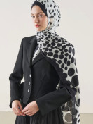 Fresh Scarfs Rami hijab met stippenpatroon in ivoor
