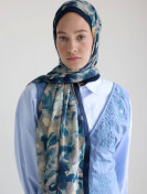 fresh Scarfs Hibiscus Beauty Floss Viscose Hijab Indigo