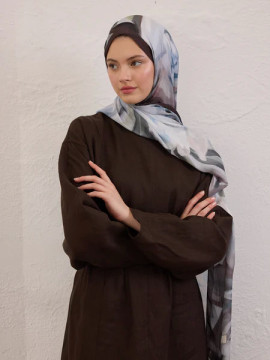Fresh Scarfs Gardenia-patroon Rami Hijab Zachtblauw