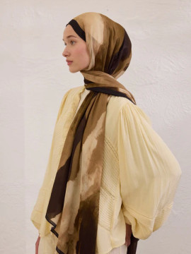 Fresh Scarfs Kleurgolvenpatroon Rami Hijab Khaki