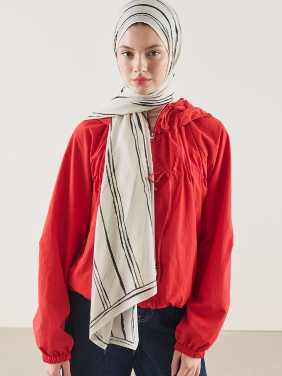Fresh Scarfs gestreept patroon ramie sjaal