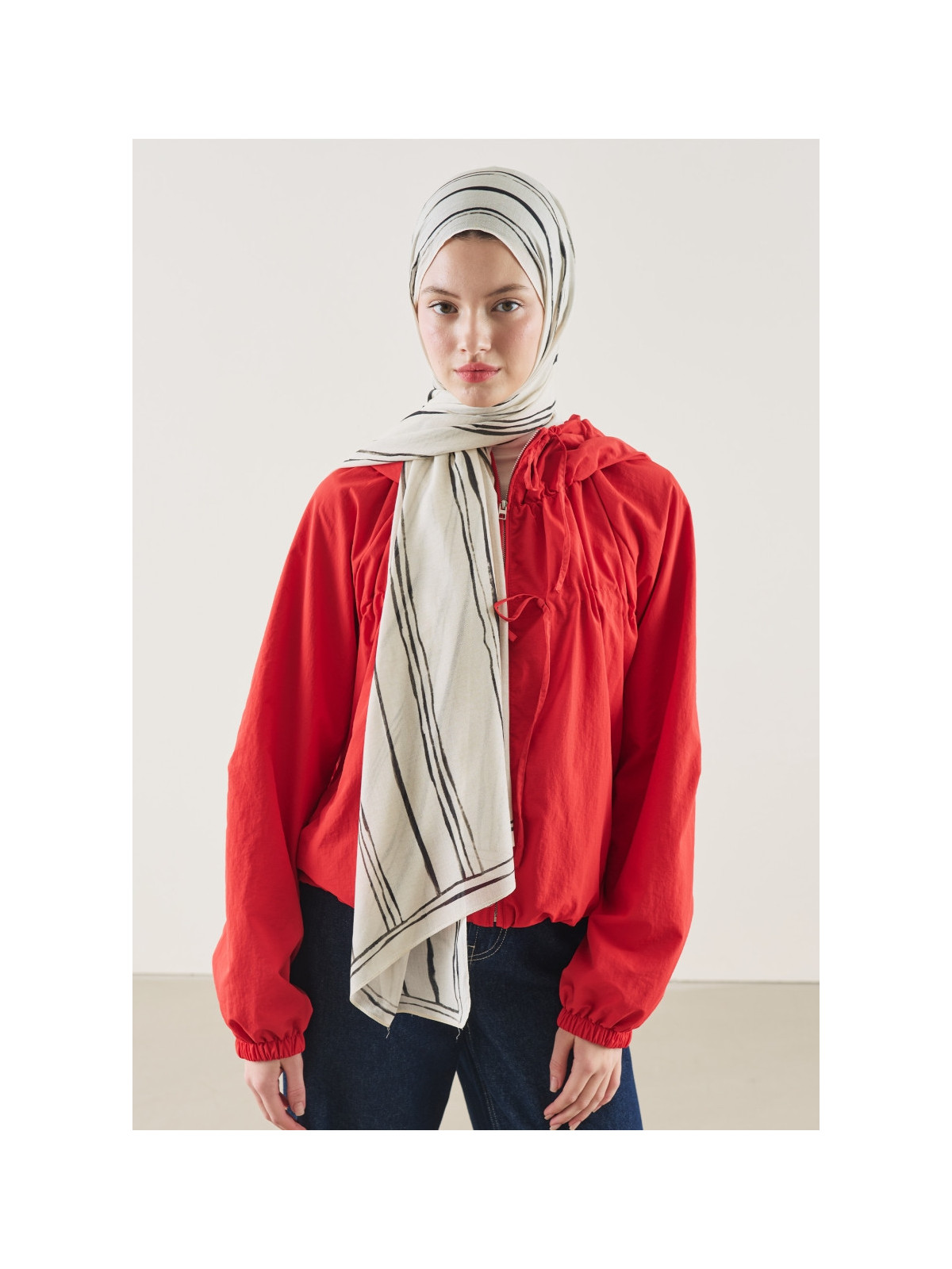 Fresh Scarfs gestreept patroon ramie sjaal