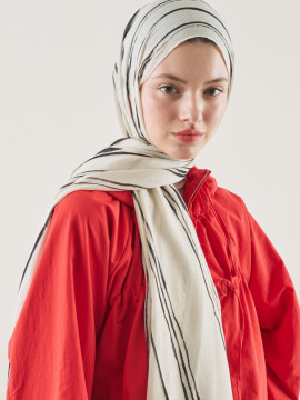 Fresh Scarfs gestreept patroon ramie sjaal