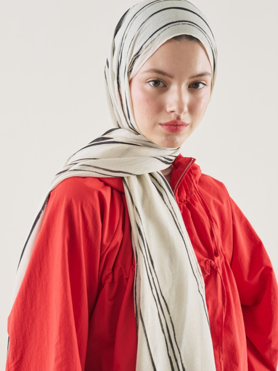 Fresh Scarfs gestreept patroon ramie sjaal