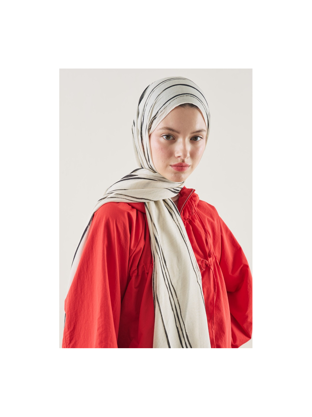 Fresh Scarfs gestreept patroon ramie sjaal