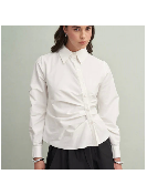 Vesna Design kort shirt met plooien