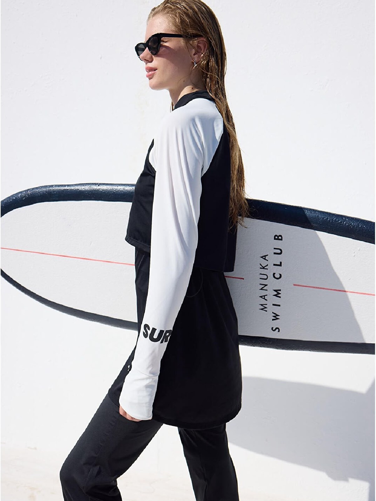 manuka burkini zwart wit