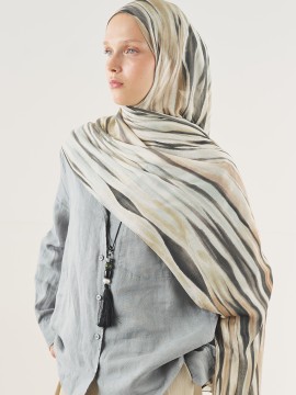 Donkere batikpatroon zachte viscose sjaal