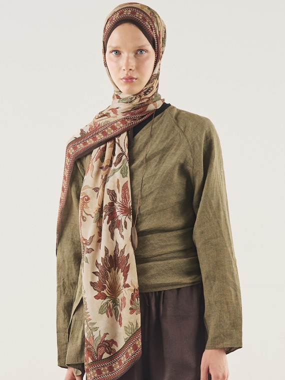 Fresh Scarfs Mystic Bloom patroon zachte viscose sjaal
