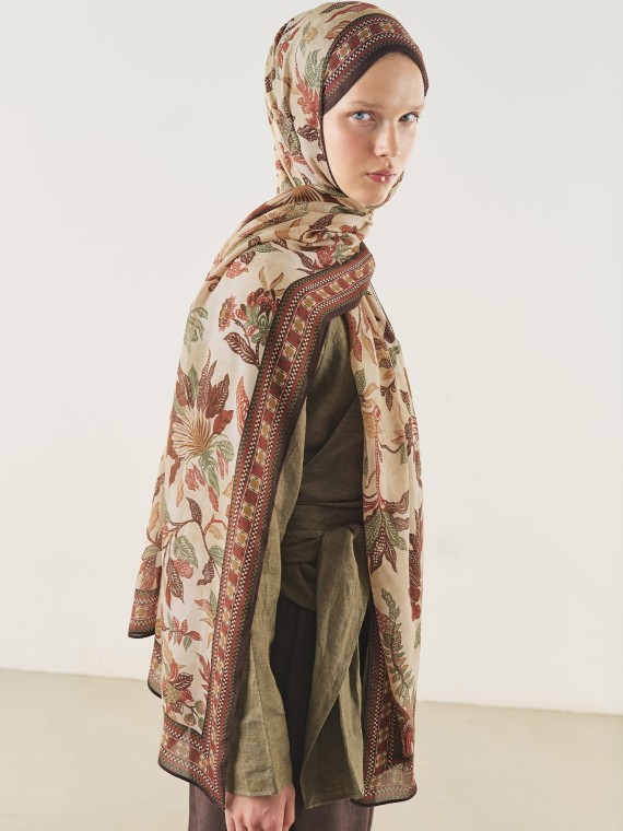 Mystic Bloom print soft viscose scarf