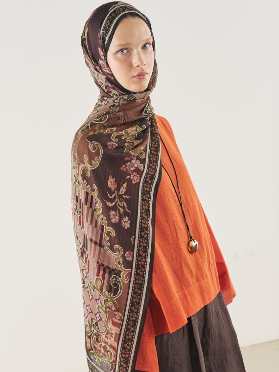 Ethnic garden desen soft viskon sal