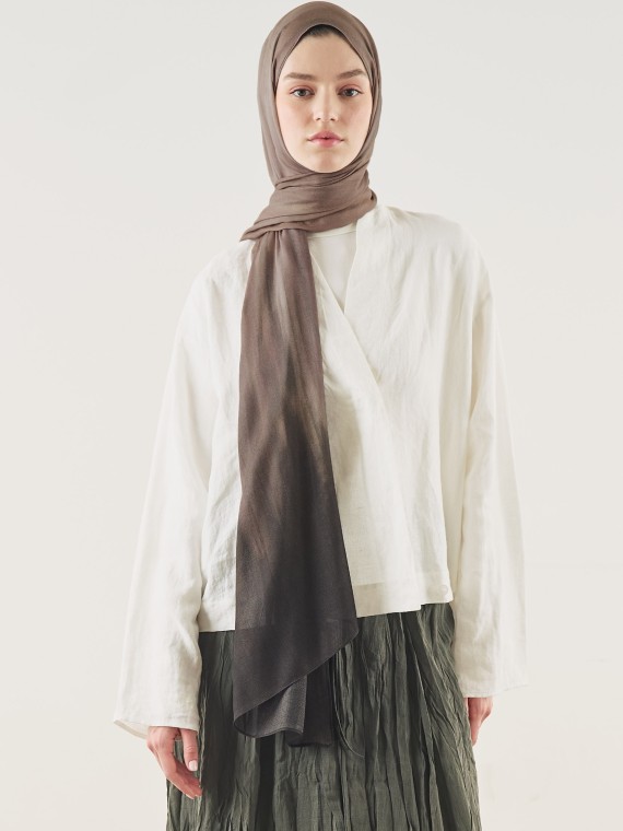 Fresh Scarfs Zachte viscose sjaal met zandribbelspatroon