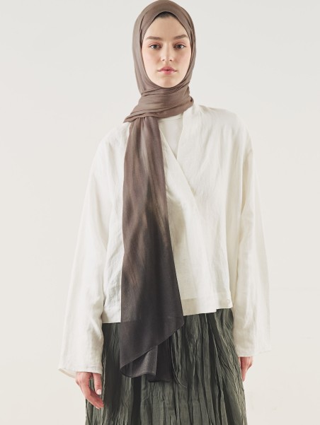 Fresh Scarfs Zachte viscose sjaal met zandribbelspatroon