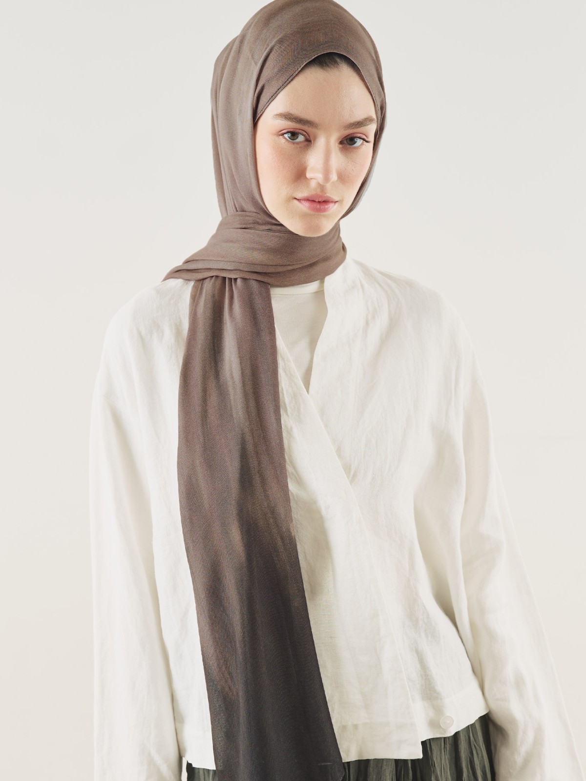 Fresh Scarfs Zachte viscose sjaal met zandribbelspatroon