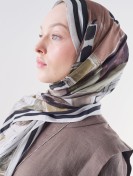 Fresh Scarfs Abstracte sjaal van ramie-viscose met penseelpatroon