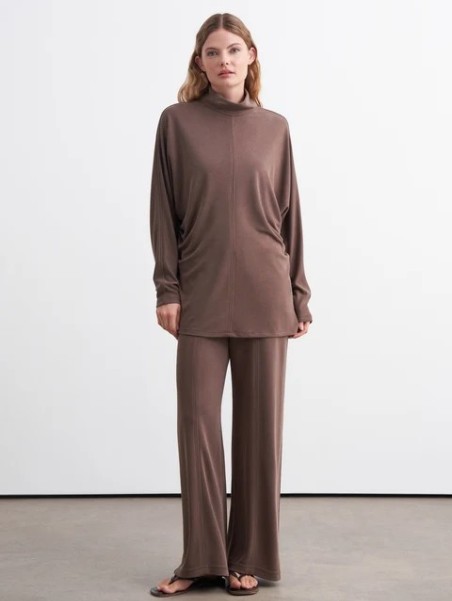 vesna design Batwing Sleeve Gathered Detail Blouse with pants
