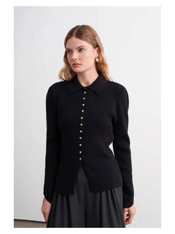 vesna design Örgü Detaylı Peplum Triko Hırka