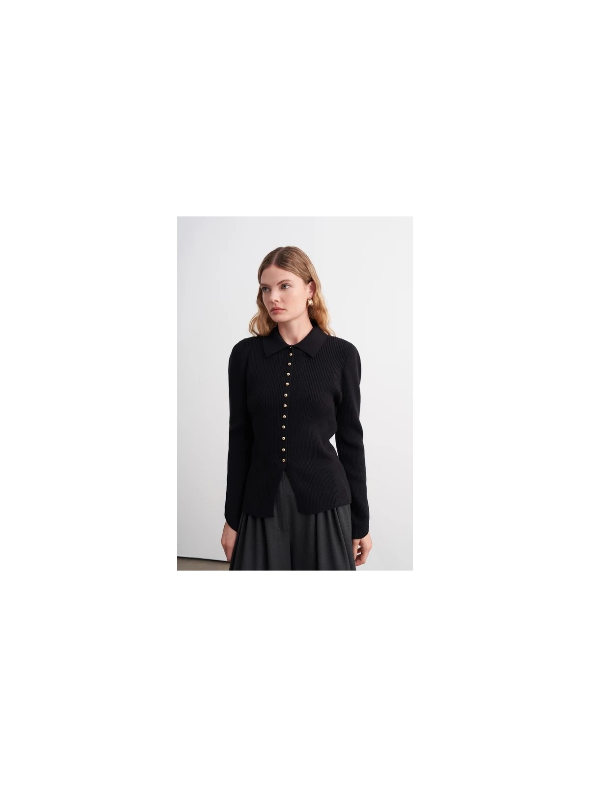vesna design Örgü Detaylı Peplum Triko Hırka
