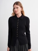 Vesna Design Gebreid Detail Peplum Vest | One Touch Boutique