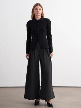 vesna design Örgü Detaylı Peplum Triko Hırka